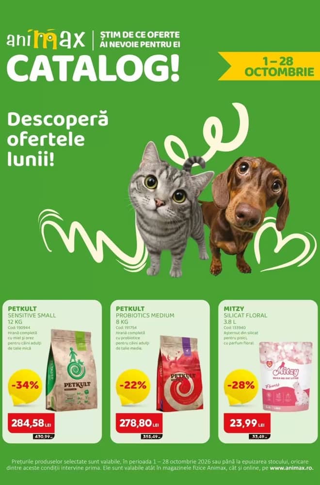 Coperta catalogului Animax, valabil 1–28 octombrie 2026