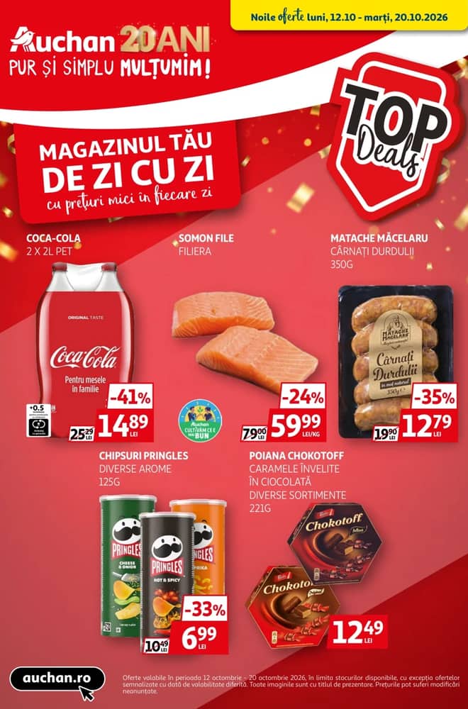 Coperta catalogului Auchan, valabil 12–20 octombrie 2026