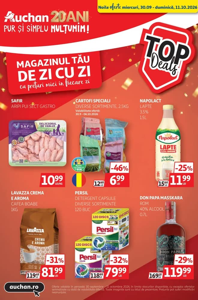 Coperta catalogului Auchan, valabil 30 septembrie 2026 – 11 octombrie 2026