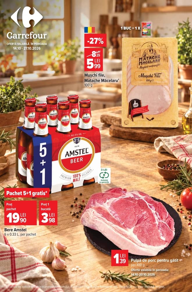 Coperta catalogului Carrefour, valabil 14–27 octombrie 2026