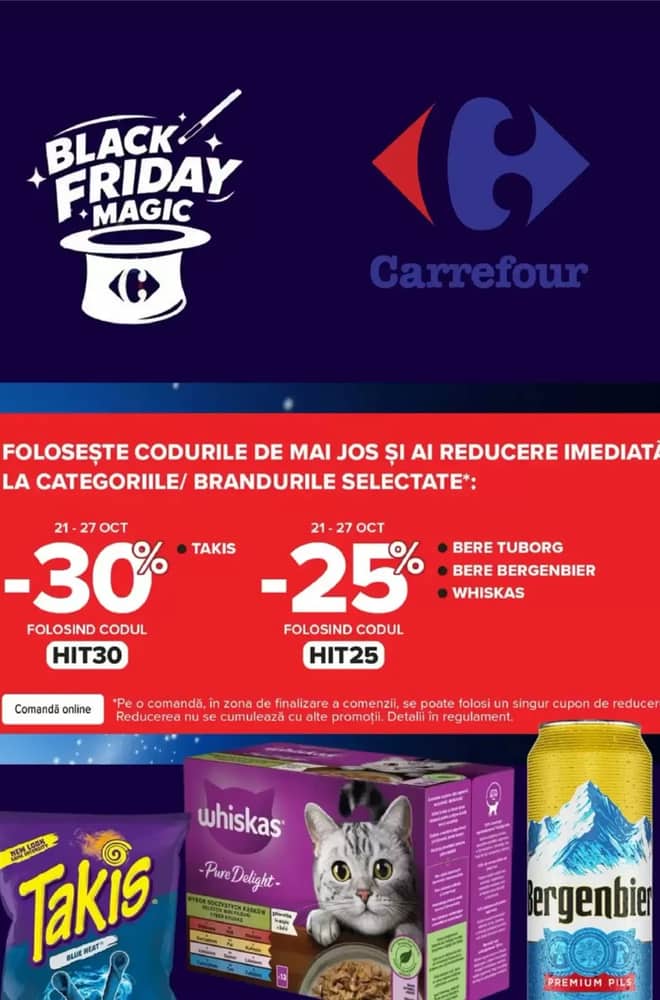 Coperta catalogului Carrefour, valabil 21–27 octombrie 2026