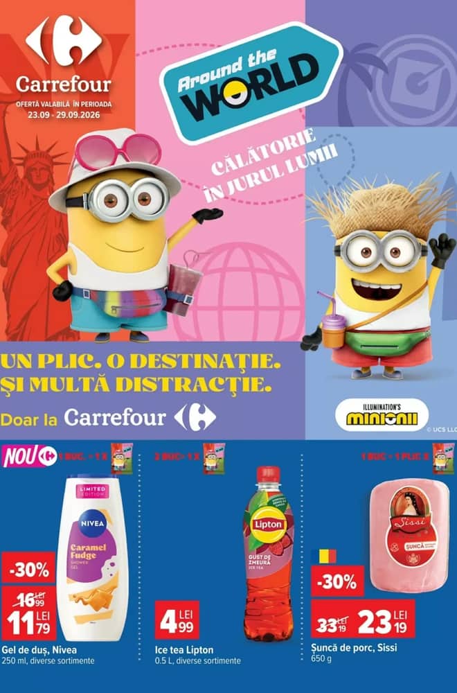 Coperta catalogului Carrefour, valabil 23–29 septembrie 2026