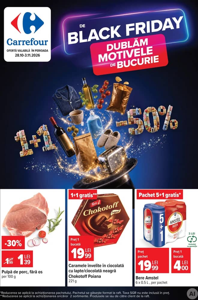Coperta catalogului Carrefour, valabil 28 octombrie 2026 – 3 noiembrie 2026