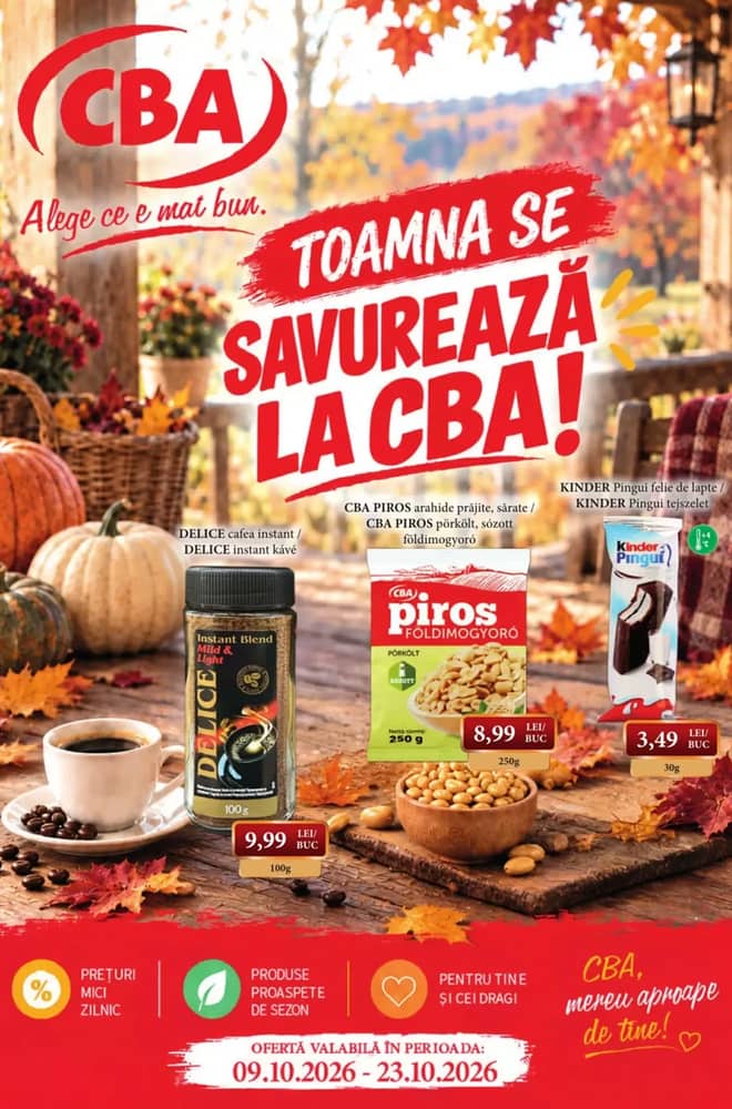 Coperta catalogului CBA, valabil 9–23 octombrie 2026