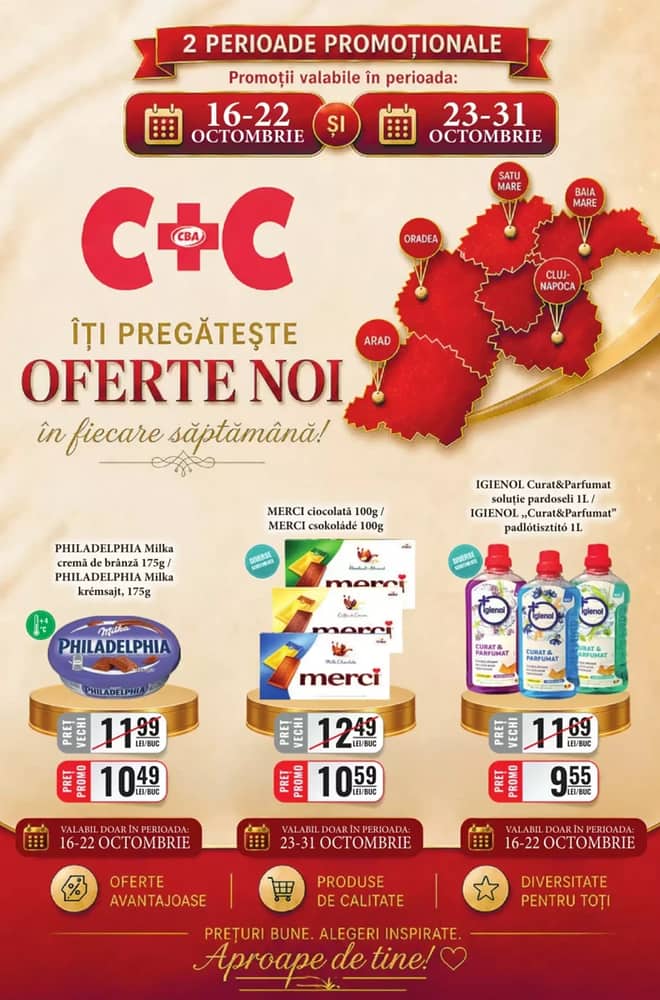 Coperta catalogului CBA, valabil 16–31 octombrie 2026