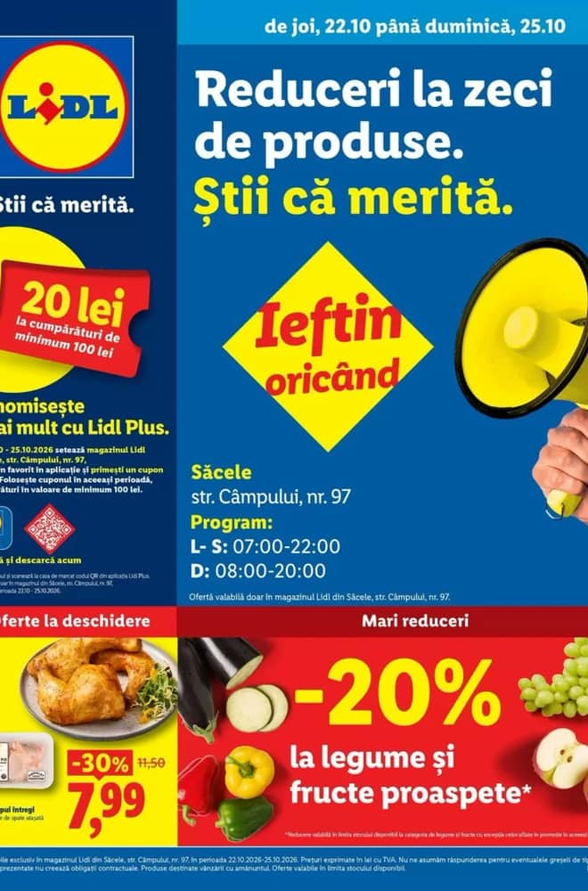 Coperta catalogului Lidl, valabil 22–25 octombrie 2026
