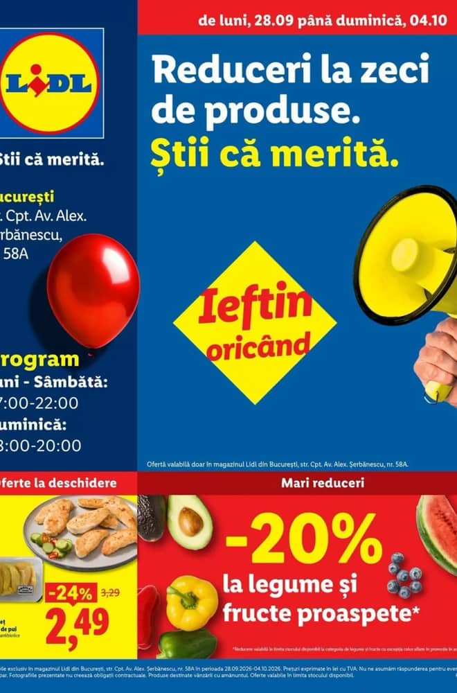 Coperta catalogului Lidl, valabil 28 septembrie 2026 – 4 octombrie 2026