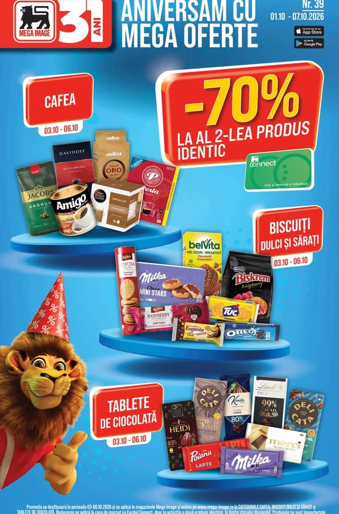 Coperta catalogului Mega Image, valabil 1–7 octombrie 2026