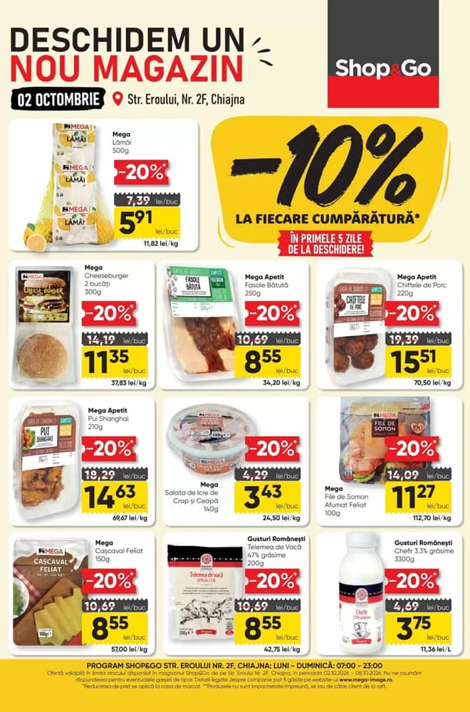 Coperta catalogului Mega Image, valabil 2–8 octombrie 2026