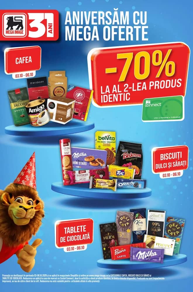 Coperta catalogului Mega Image, valabil 3–6 octombrie 2026