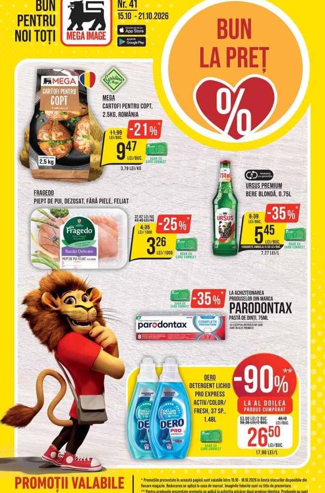Coperta catalogului Mega Image, valabil 15–21 octombrie 2026