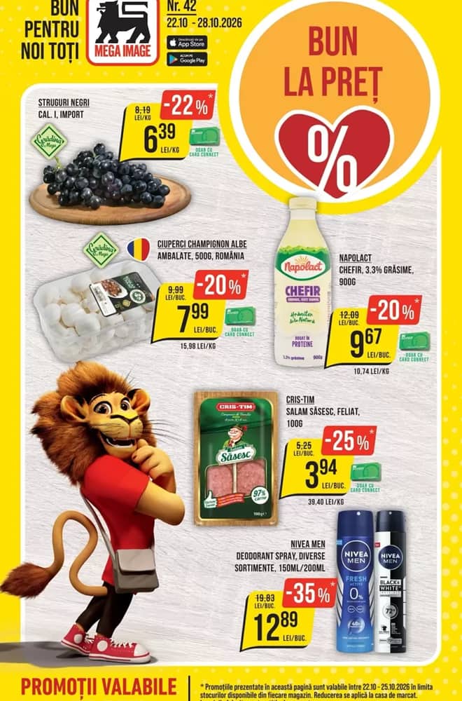 Coperta catalogului Mega Image, valabil 22–28 octombrie 2026