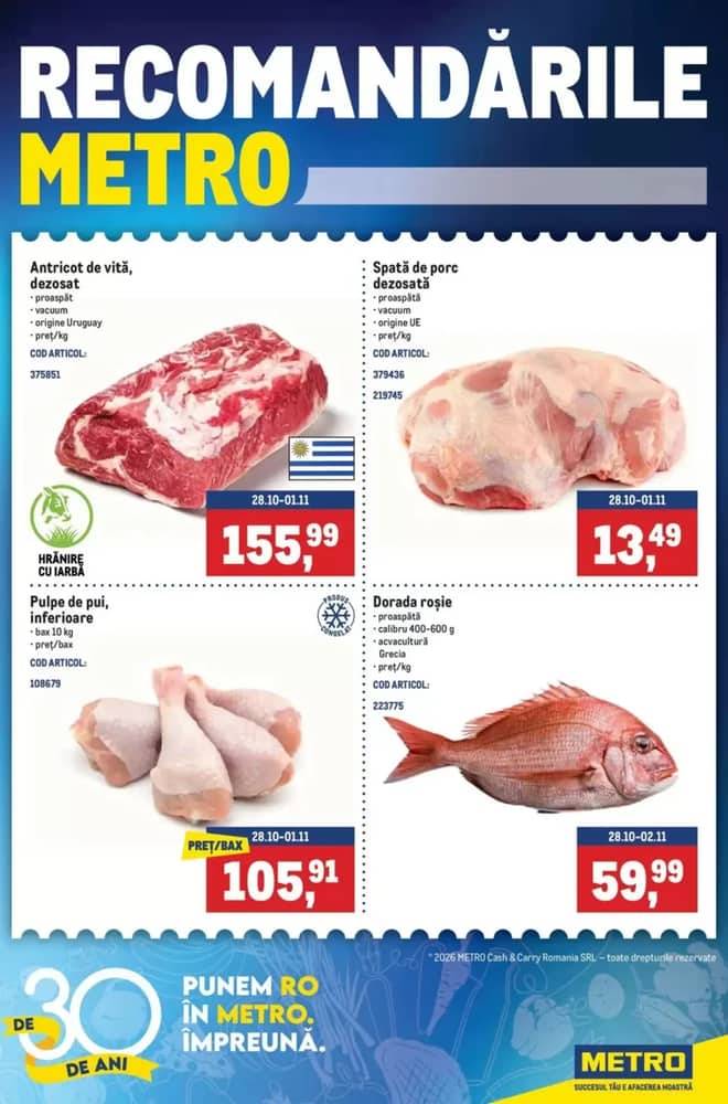 Coperta catalogului Metro, valabil 26 octombrie 2026 – 2 noiembrie 2026
