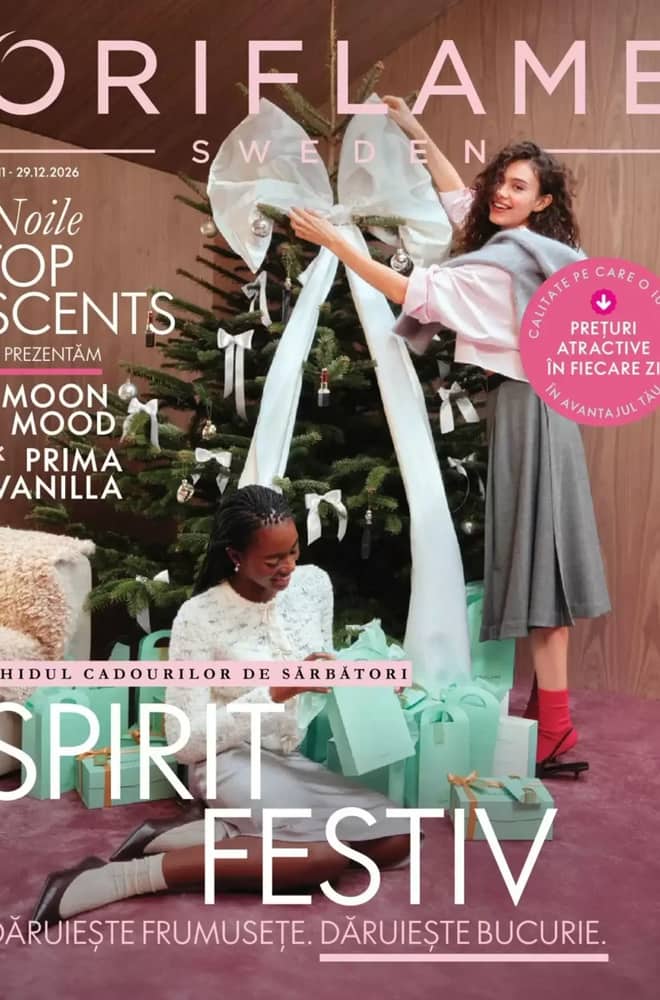 Coperta catalogului Oriflame, valabil 11 noiembrie 2026 – 29 decembrie 2026