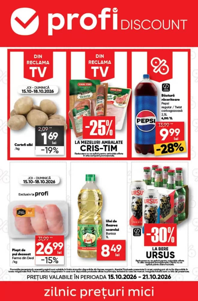 Coperta catalogului Profi, valabil 15–21 octombrie 2026