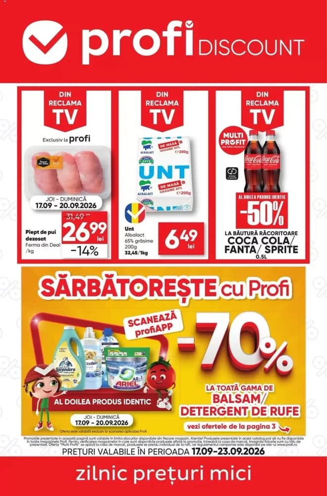 Coperta catalogului Profi, valabil 17–23 septembrie 2026