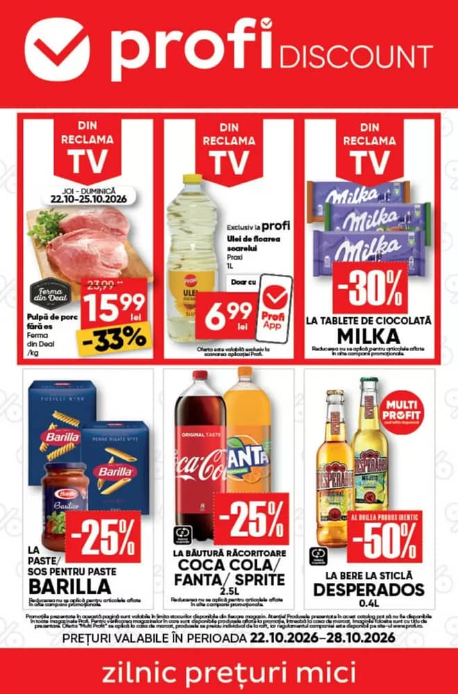 Coperta catalogului Profi, valabil 22–28 octombrie 2026