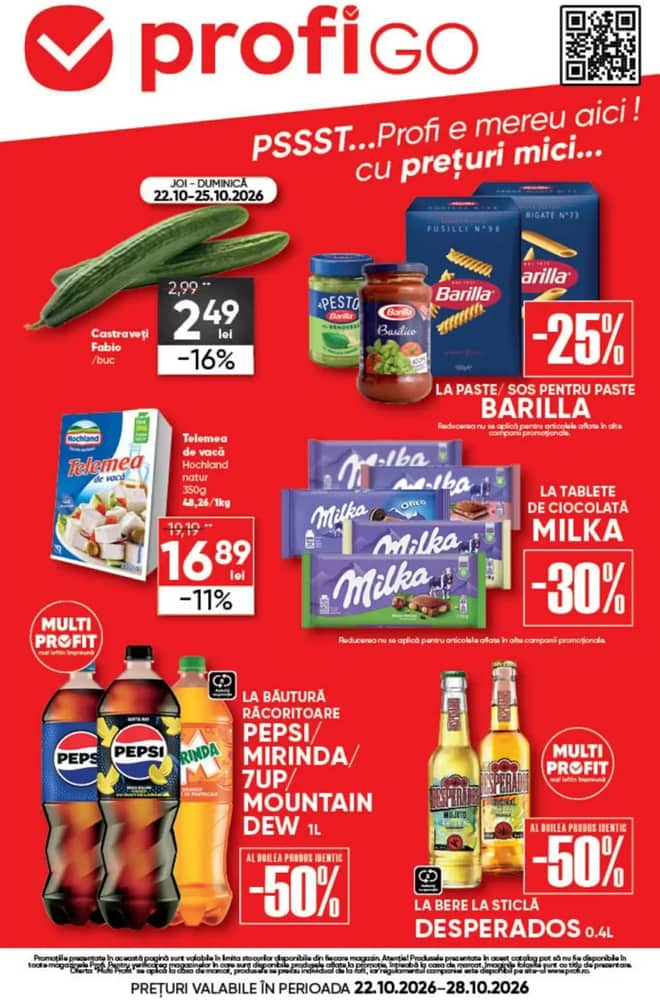 Coperta catalogului Profi, valabil 22–28 octombrie 2026