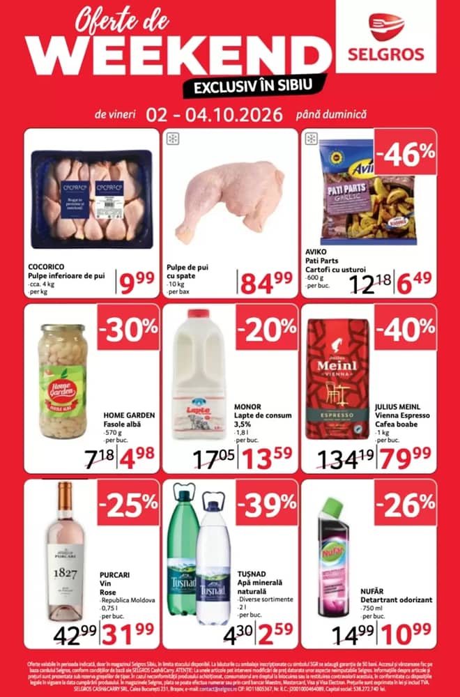 Coperta catalogului Selgros, valabil 2–4 octombrie 2026