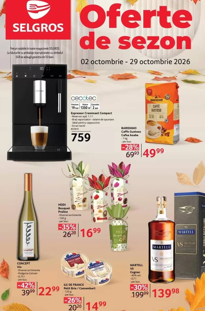 Coperta catalogului Selgros, valabil 2–29 octombrie 2026