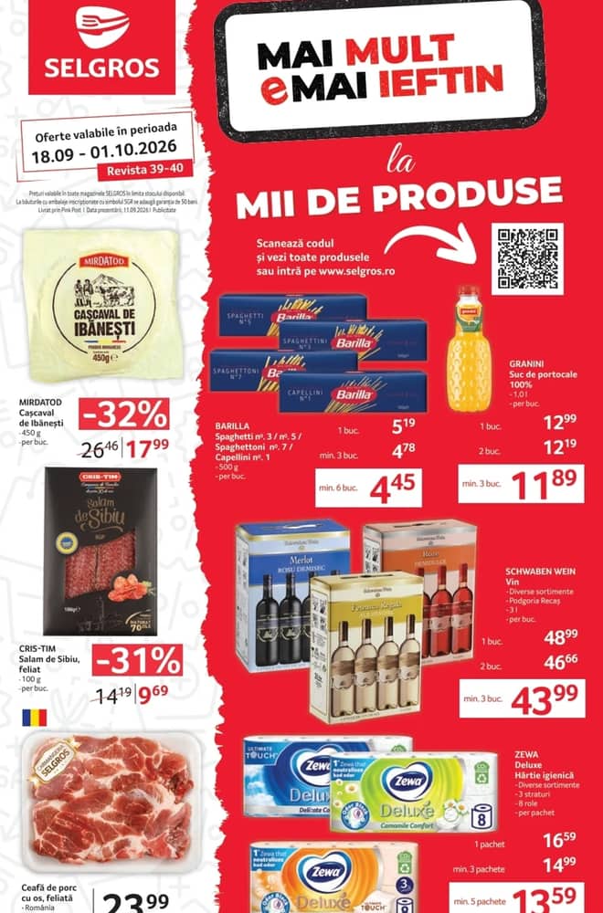 Coperta catalogului Selgros, valabil 18 septembrie 2026 – 1 octombrie 2026