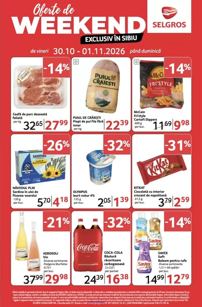 Coperta catalogului Selgros, valabil 30 octombrie 2026 – 1 noiembrie 2026