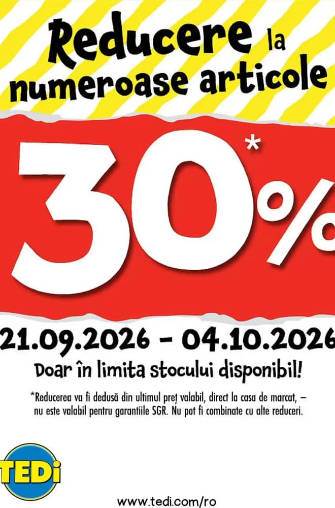 Coperta catalogului TEDi, valabil 21 septembrie 2026 – 4 octombrie 2026