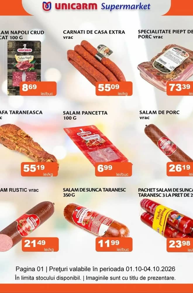 Coperta catalogului Unicarm, valabil 1–4 octombrie 2026