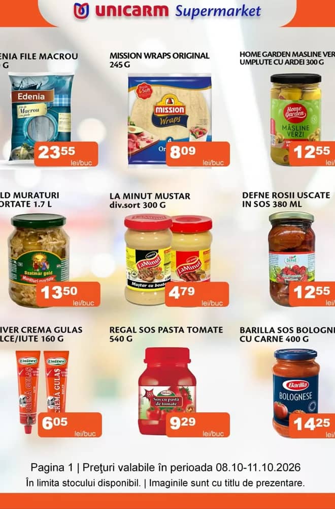 Coperta catalogului Unicarm, valabil 8–11 octombrie 2026