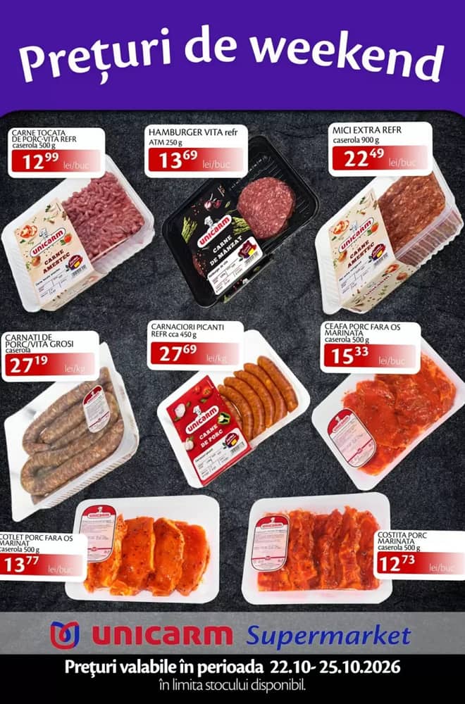 Coperta catalogului Unicarm, valabil 22–25 octombrie 2026