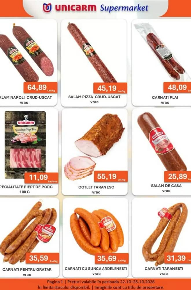 Coperta catalogului Unicarm, valabil 22–25 octombrie 2026