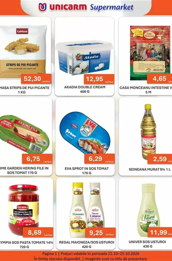 Coperta catalogului Unicarm, valabil 22–25 octombrie 2026