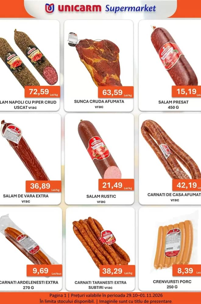 Coperta catalogului Unicarm, valabil 29 octombrie 2026 – 1 noiembrie 2026